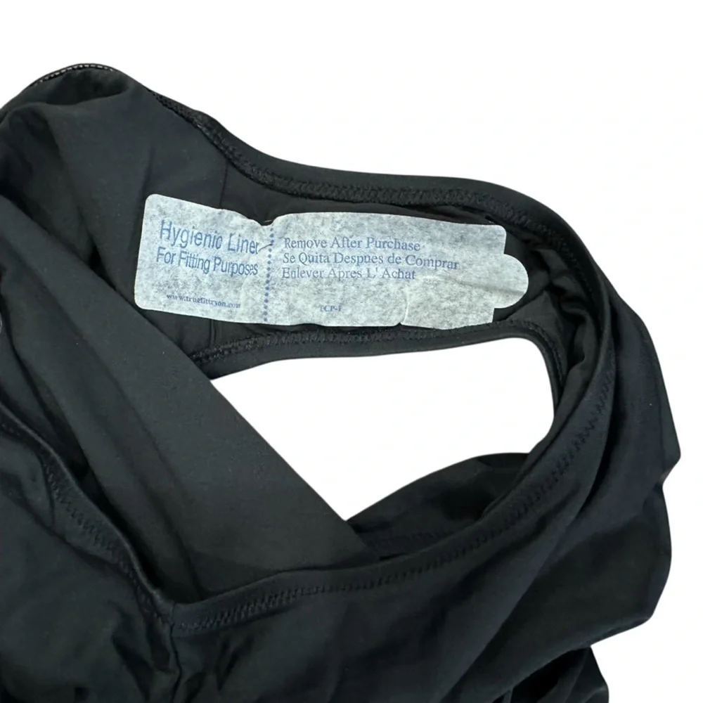 NEW J. CREW Factory‎ V-neck ruched one-piece swimsuit in black Size Large